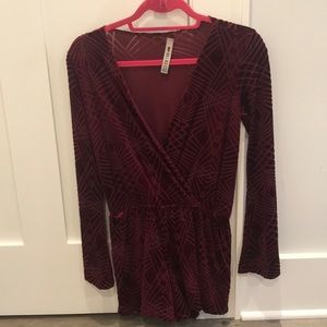 Velvet patterned romper from Lord and Taylor